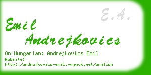 emil andrejkovics business card